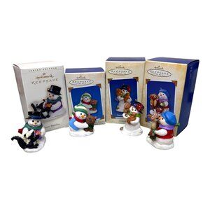 Hallmark Keepsake Snow Buddies Christmas Ornament Collection Set Lot 4